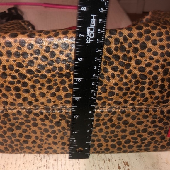 Kate Spade large black and tan leopard print handbag red leather with wallet - Picture 12 of 16